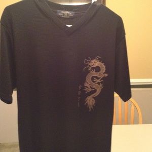 Classy Rags Avenue Ribbed Tee Shirt w/ Dragon